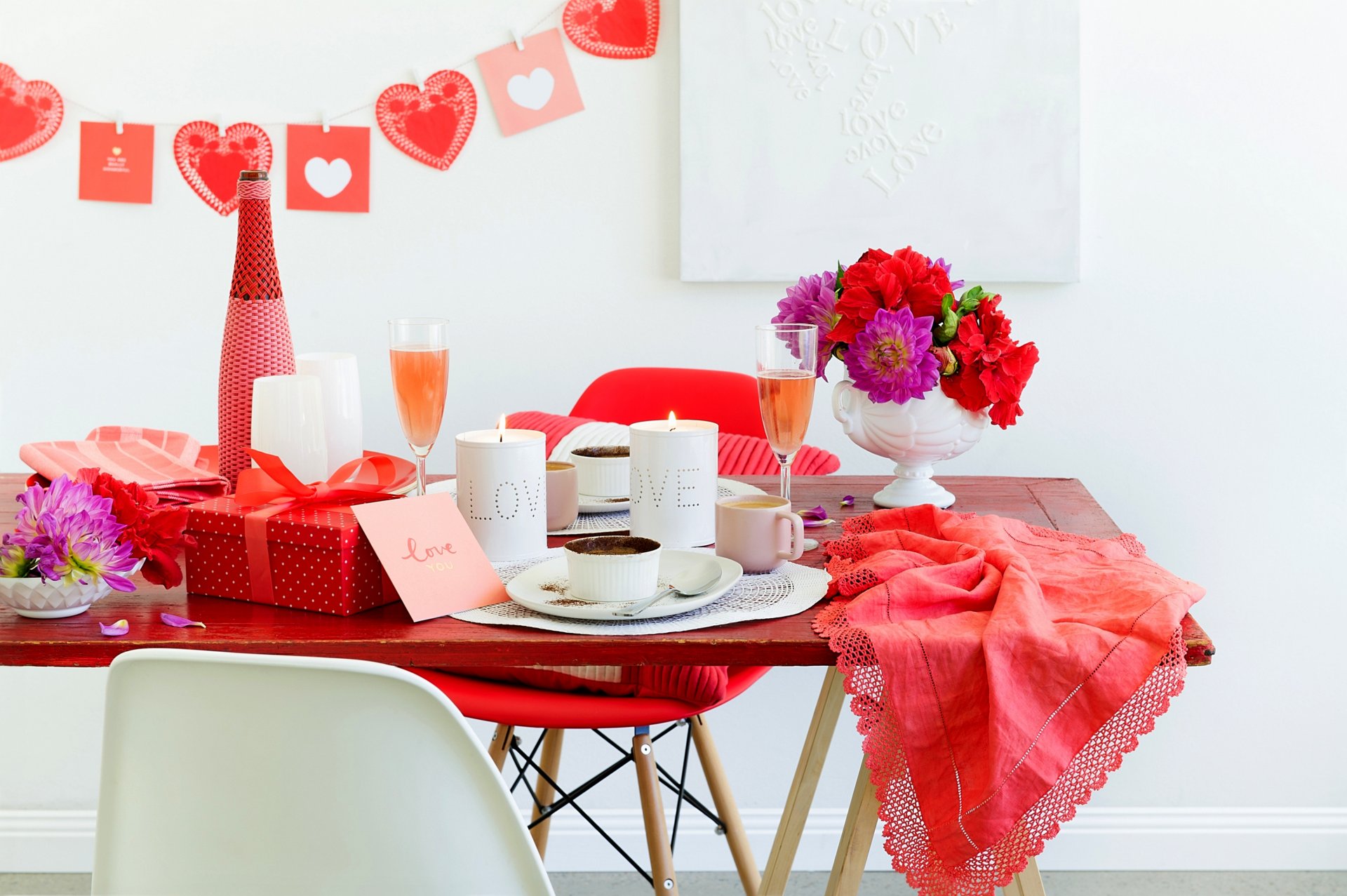 vacaciones amor decoración de escritorio caja regalo café velas flores vacaciones corazón bebidas