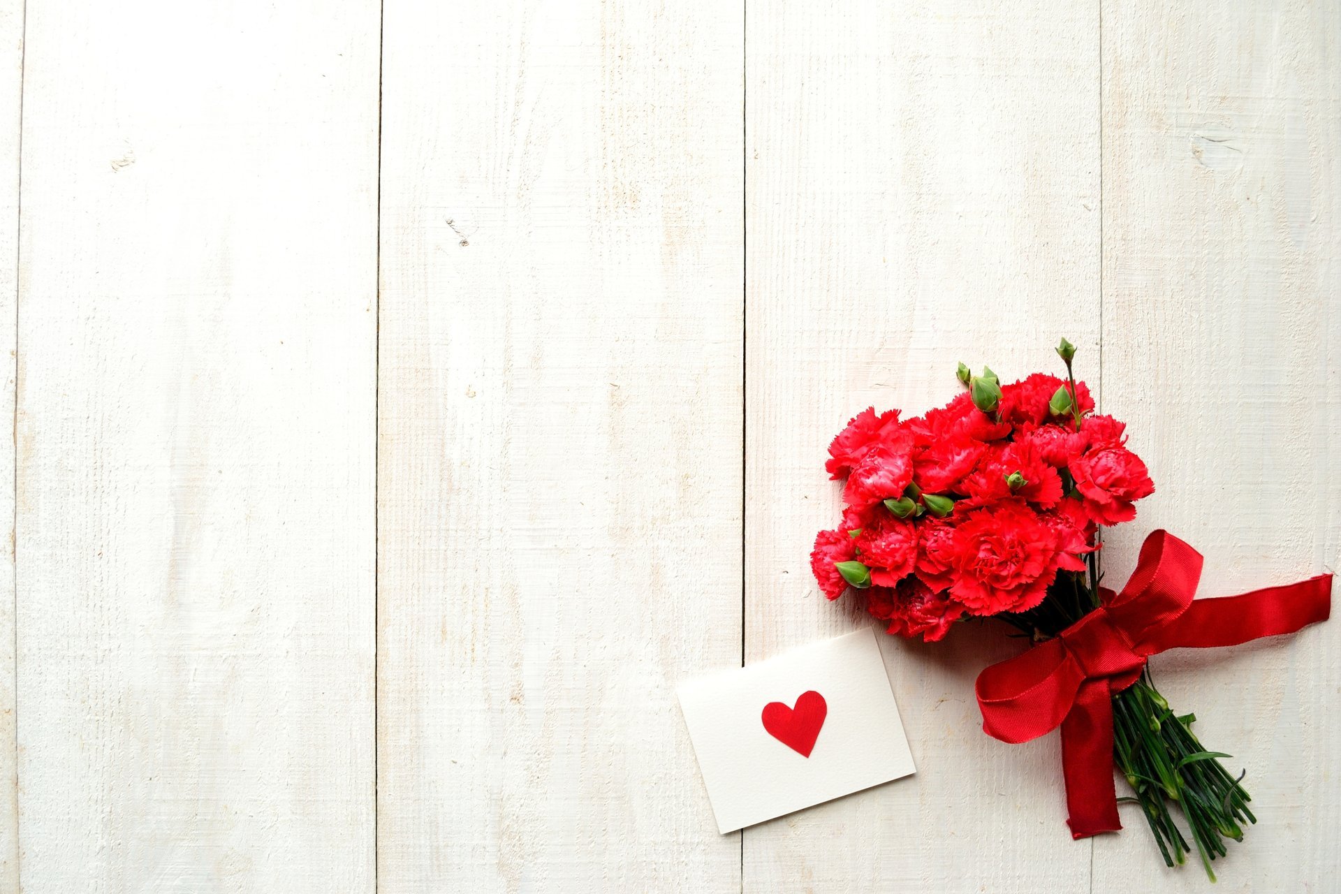 flower carnations belt bow card heart holiday valentine s day