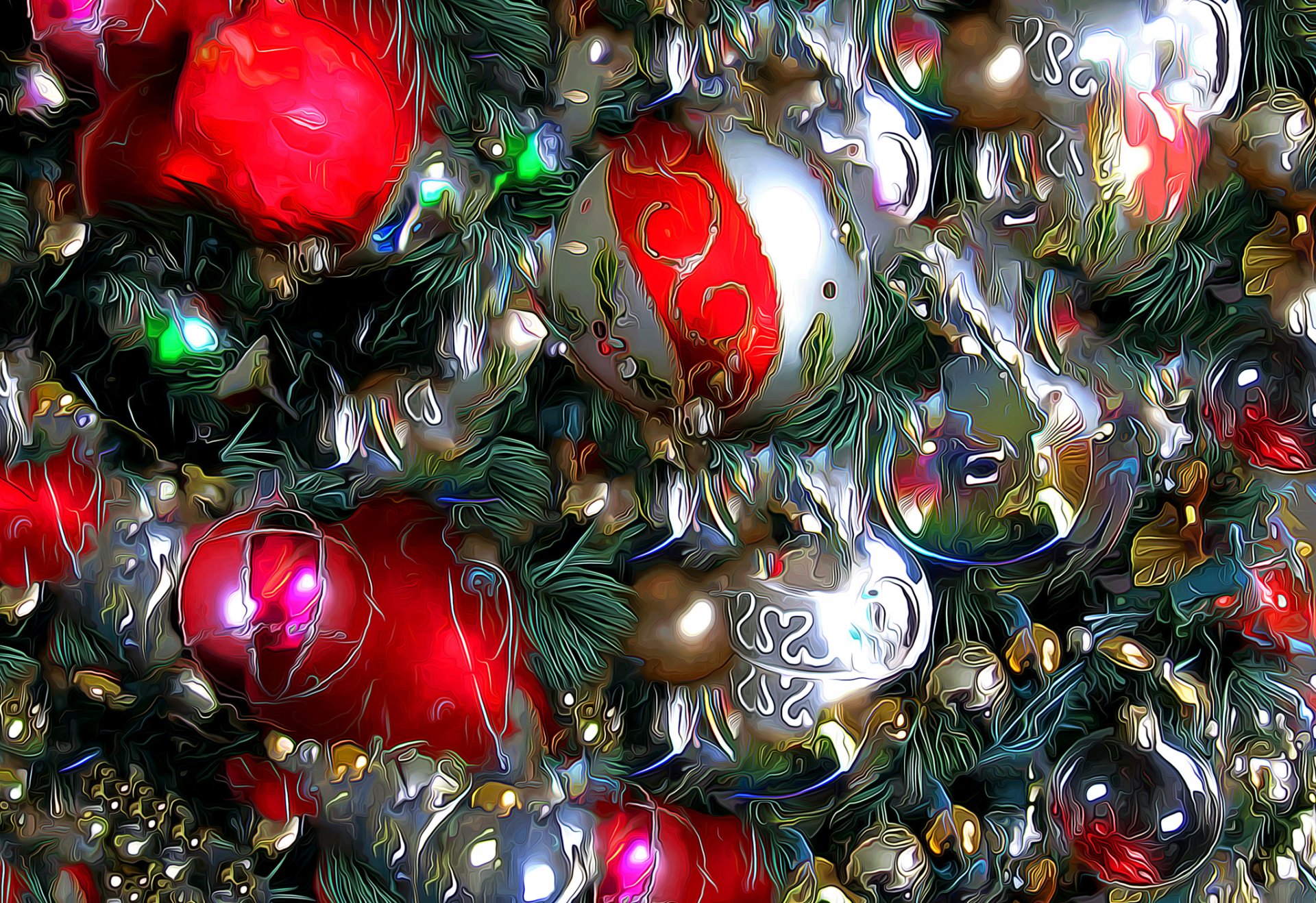 boże narodzenie nowy rok choinka dekoracja balony rendering