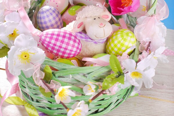 Panier d oeufs de Pâques pour Pâques