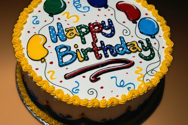 Heller Kuchen mit englischer Aufschrift