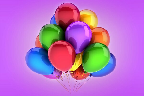 Gran manojo de globos multicolores