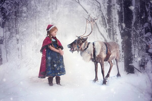 Anna and the deer from the Cold heart