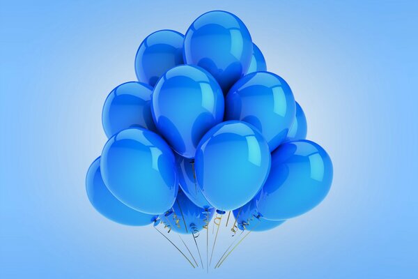 Ambiance bleue. ballons bleus