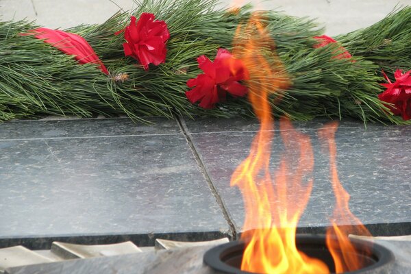 Fiori in memoria delle guerre Perdute alla fiamma eterna