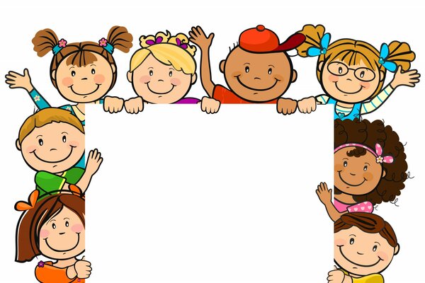 Gruß-Fotorahmen mit Kindern für Freunde