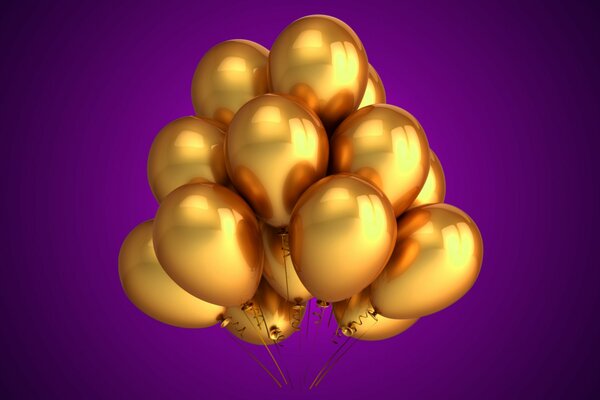 Palle d oro su sfondo viola