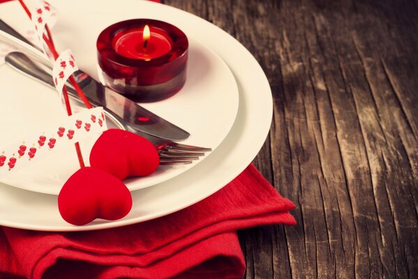 Cena romántica para el día de San Valentín