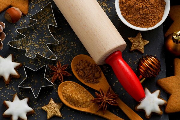Galletas dulces de Navidad con nueces