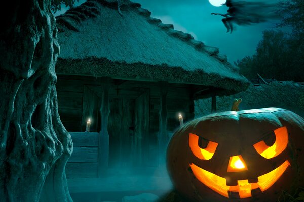 Citrouille dans la nuit d Halloween