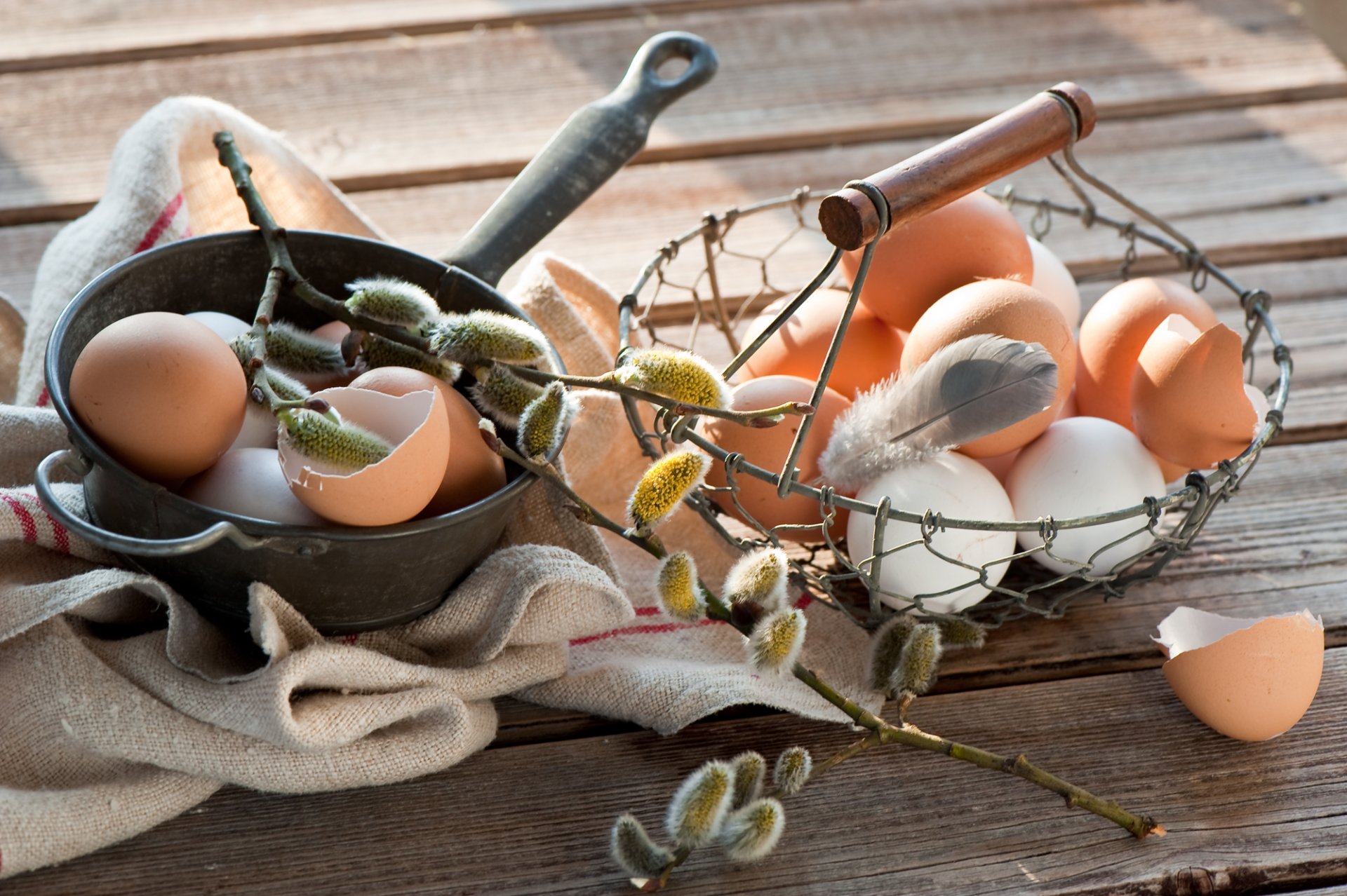 easter holiday eggs sprig willow