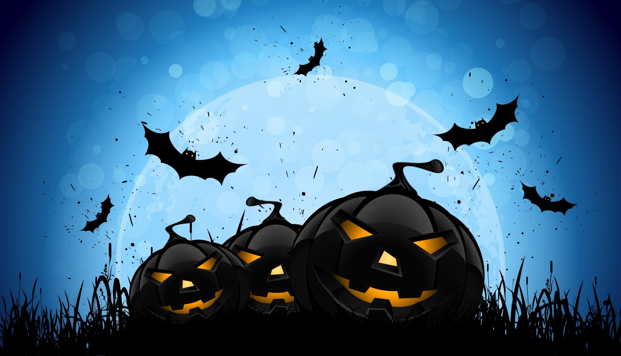 halloween raccapricciante spaventoso orrore zucche male pipistrelli luna piena mezzanotte zucche male pipistrelli