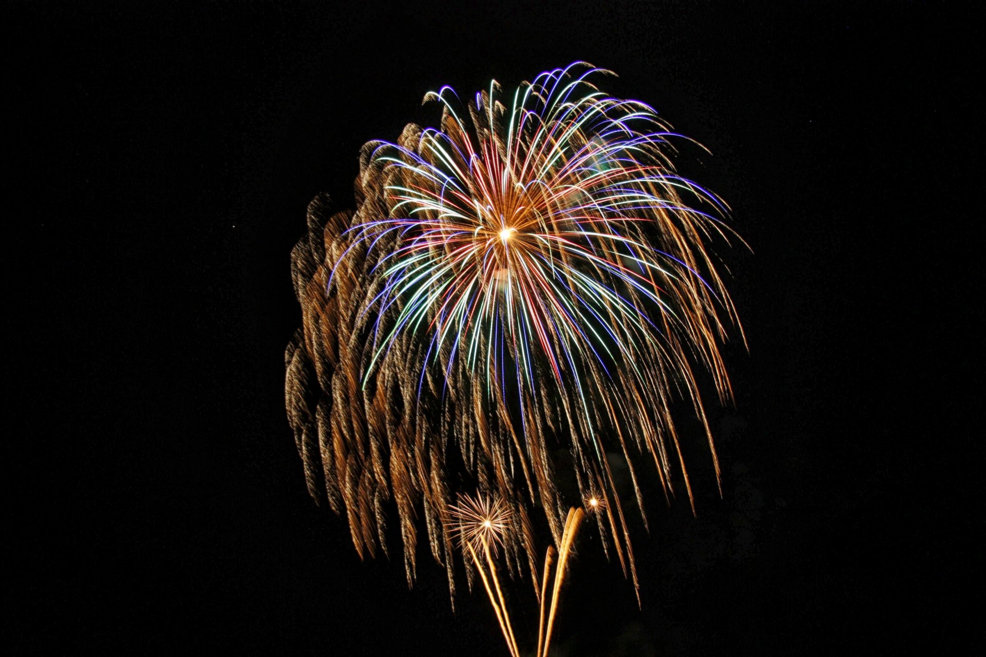 nuit feux d artifice multicolore vacances