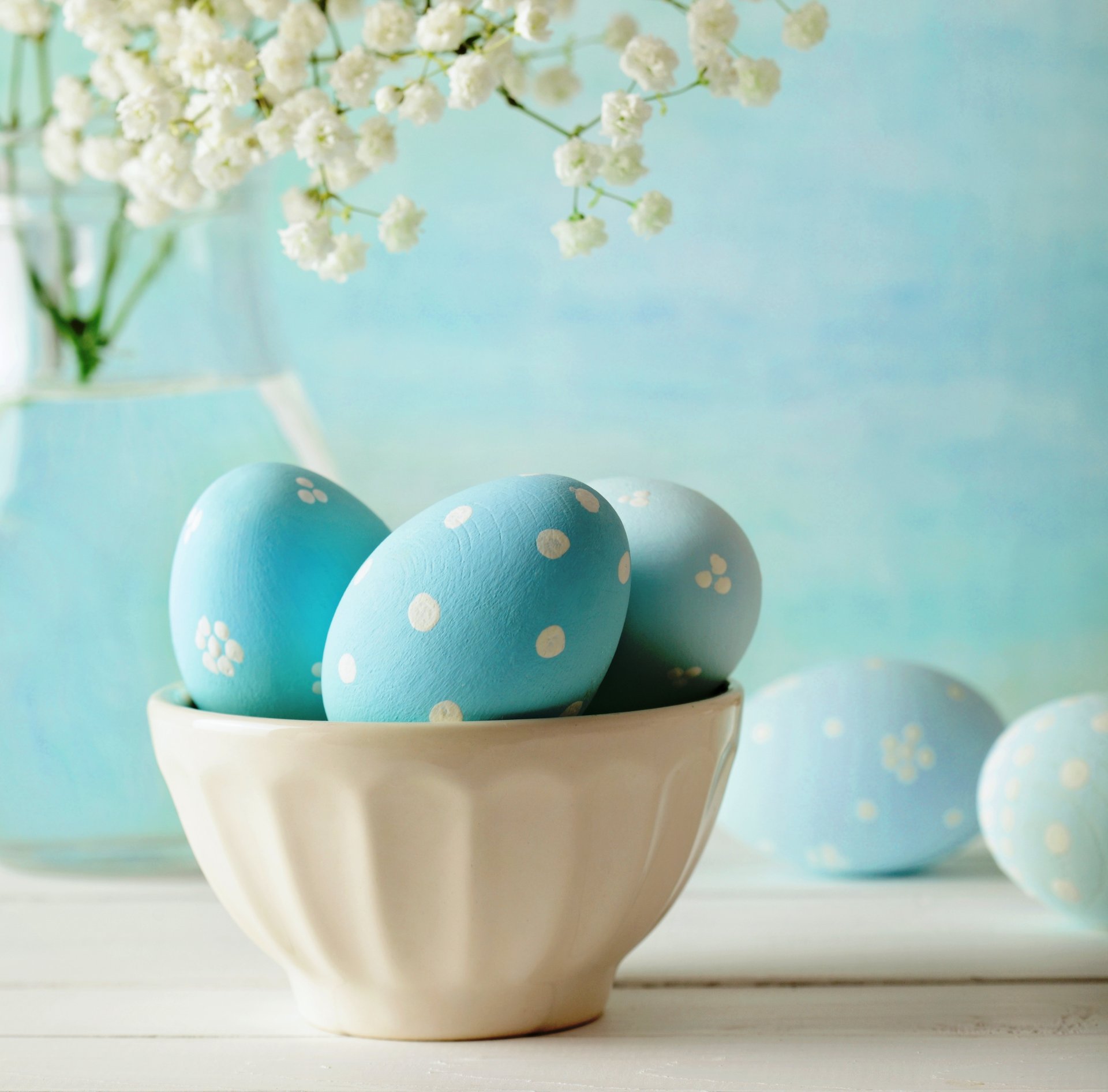 ostern eier blau pastell blumen