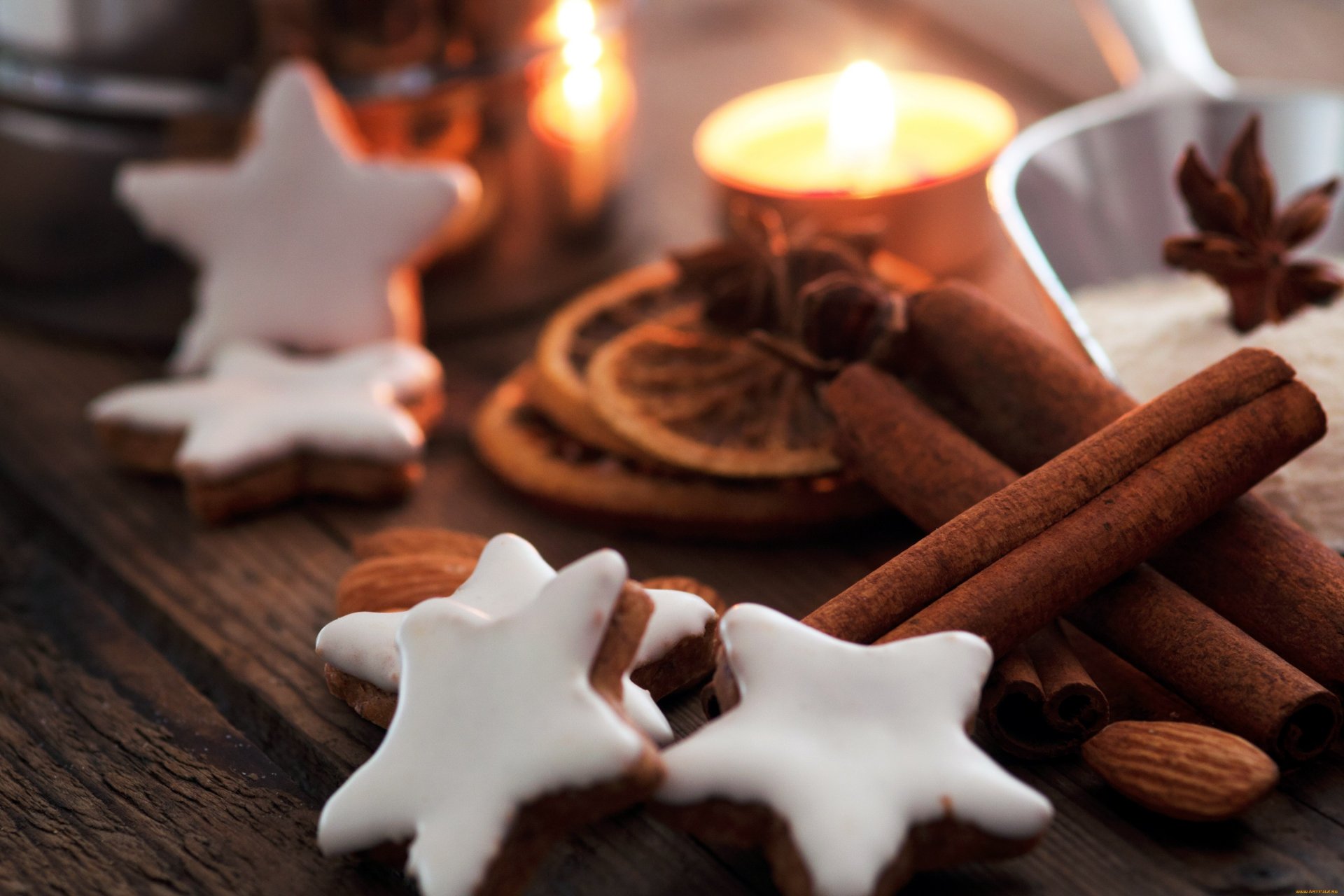 holiday new year christmas cookies food sweet star stars glaze cinnamon christmas background wallpaper widescreen fullscreen widescreen