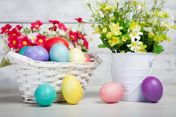 Floral and egg decor for the holiday