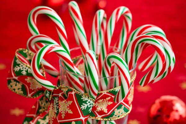 Navidad año nuevo verde rojo piruletas