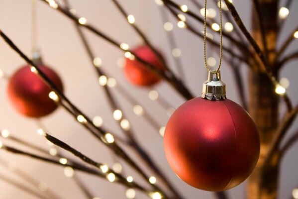 Christmas New Year Red Balloons