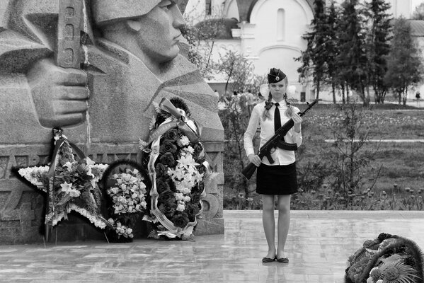 Honor guard in honor of Victory Day