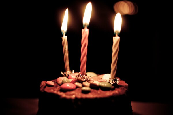 Birthday cake with candles