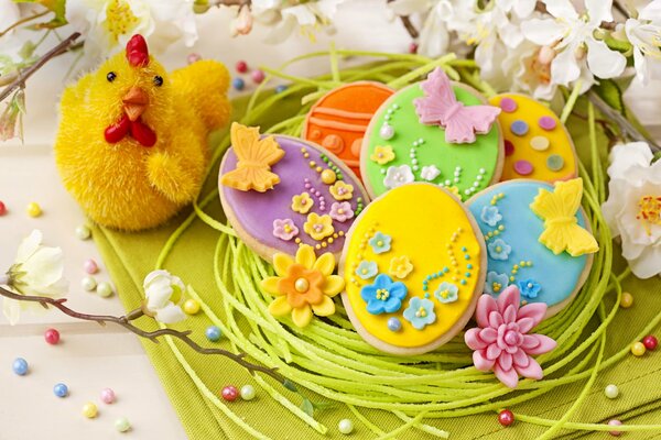 Bright colorful Easter decorations