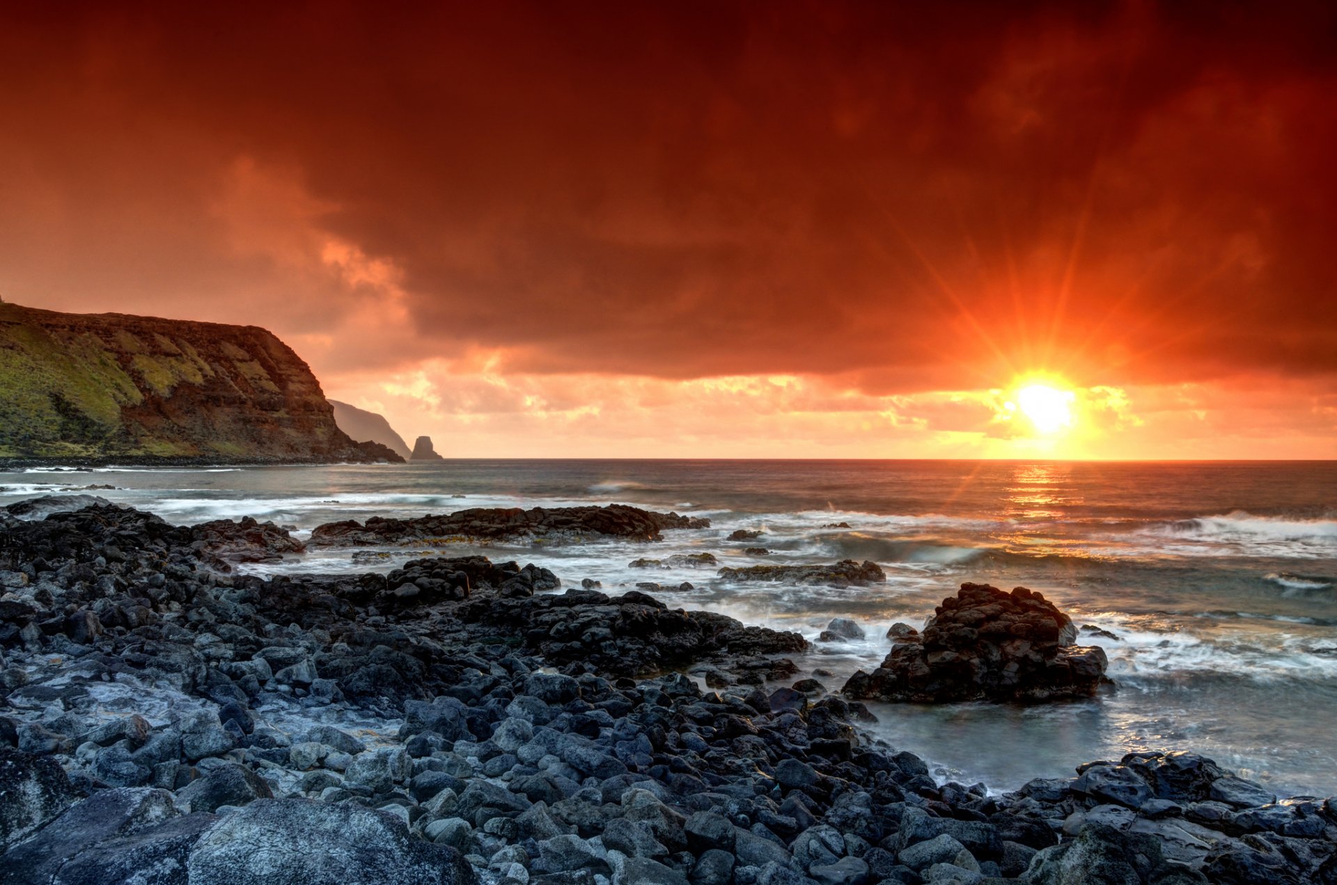 isla de pascua amanecer océano piedras región de valparaíso cl polinesia