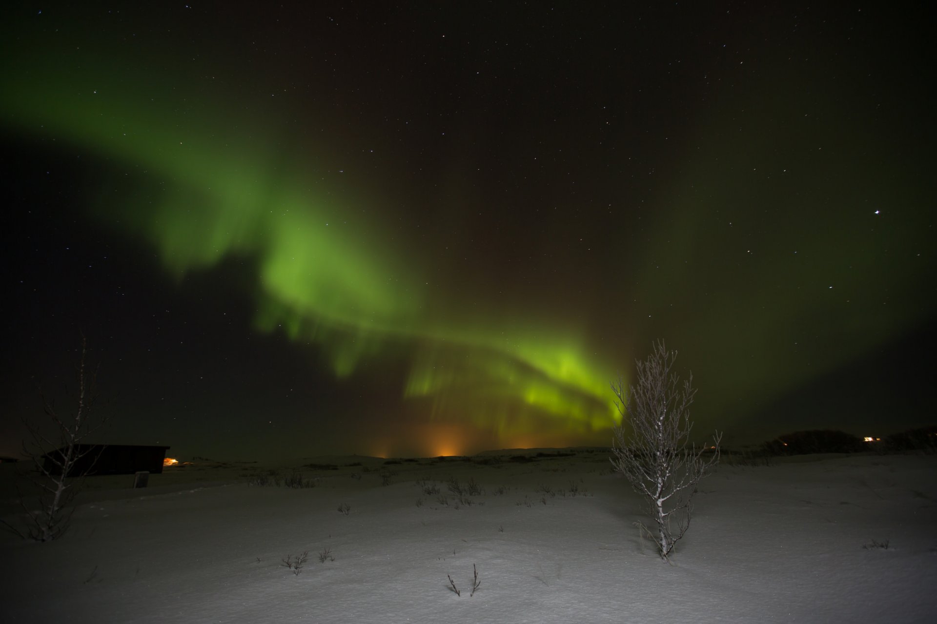 resplandor aurora boreal noche invierno estrellas naturaleza