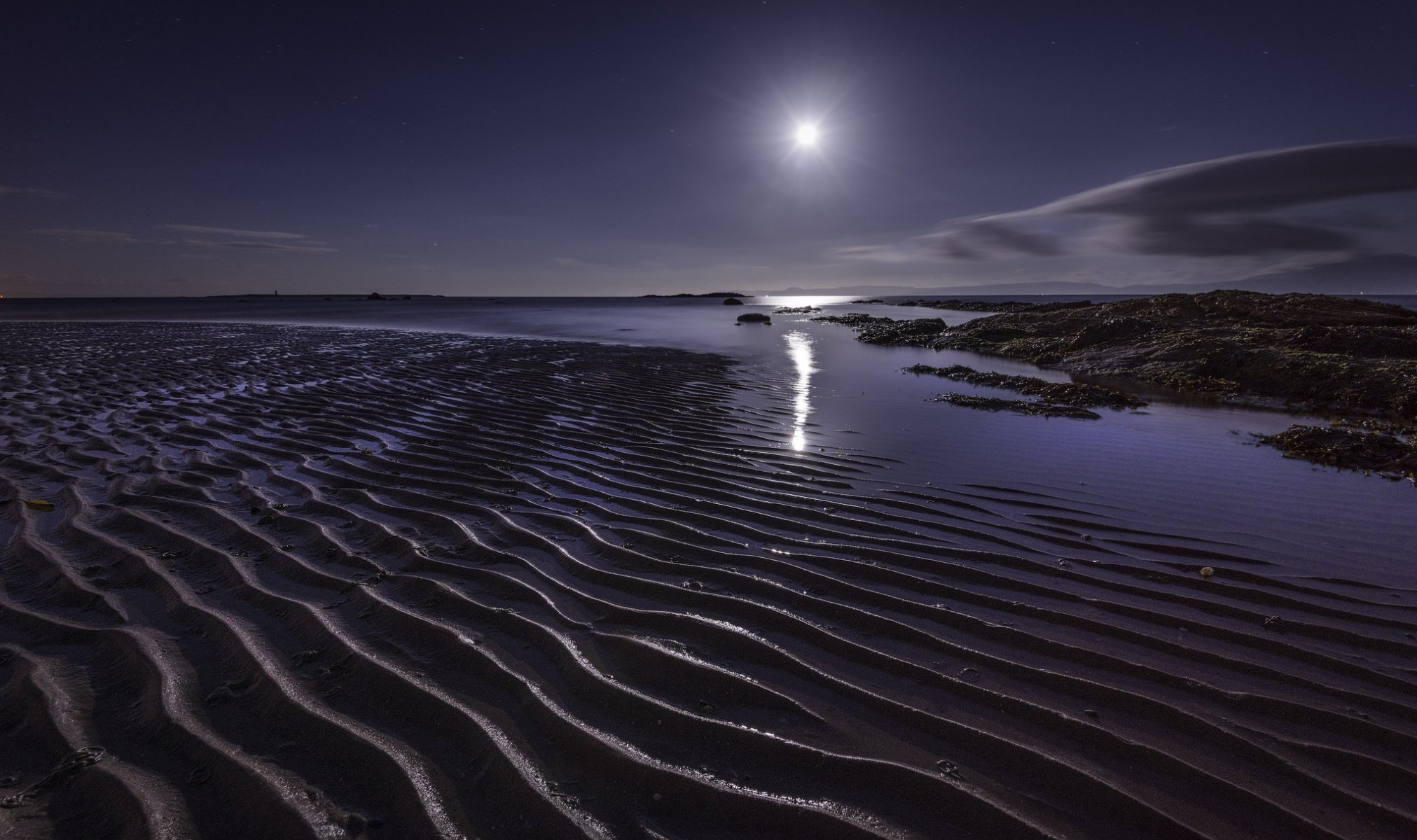 ardrossan schottland großbritannien sand wellen nacht