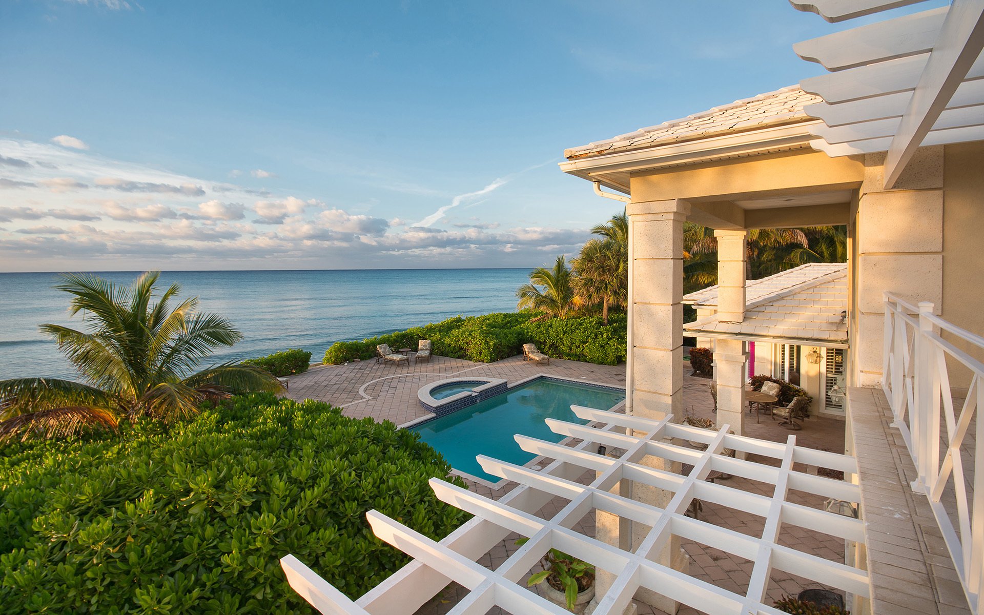 bahamas océan palm piscine accueil prestigieux côte