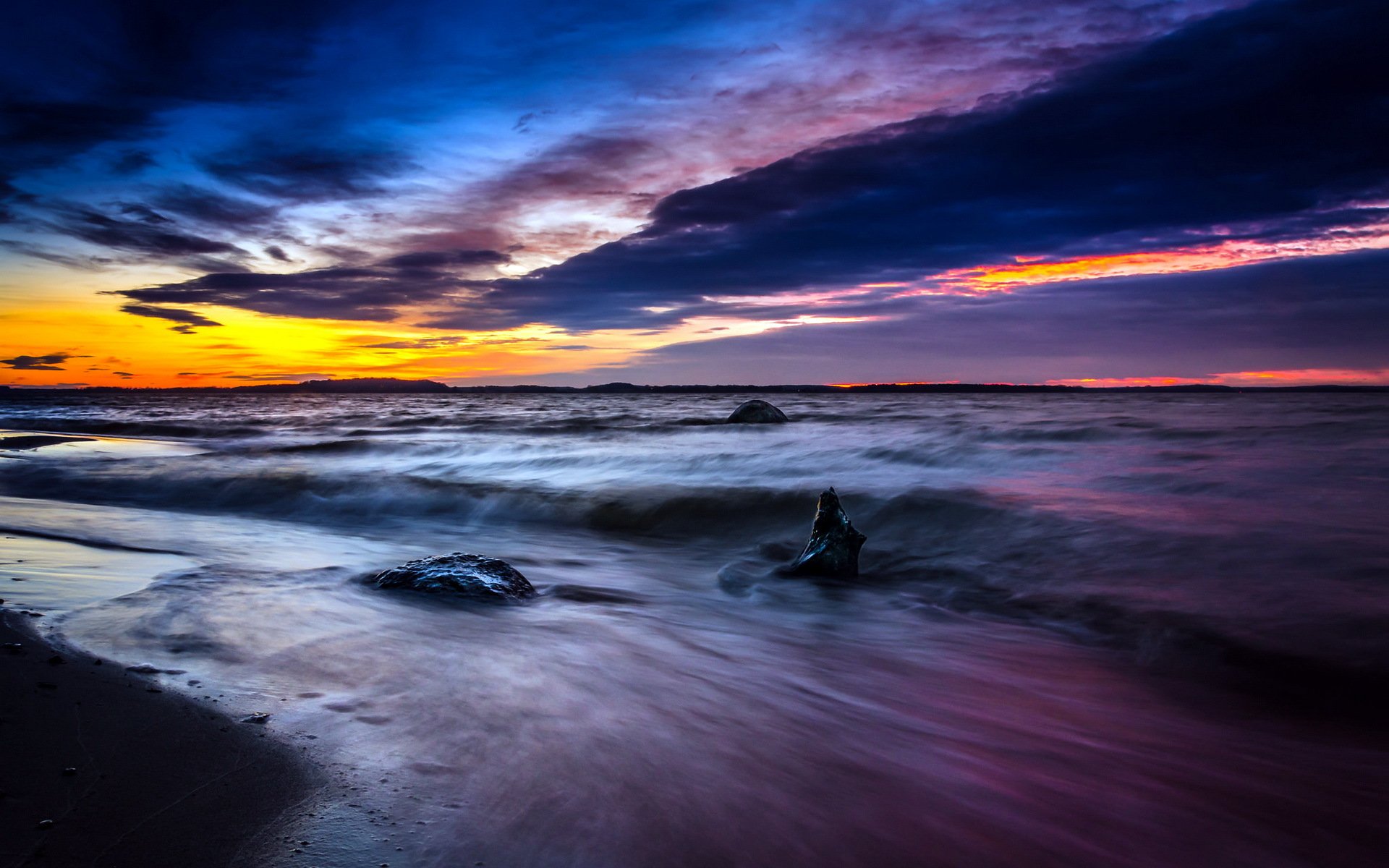 playa nubes mar longexposure naturaleza