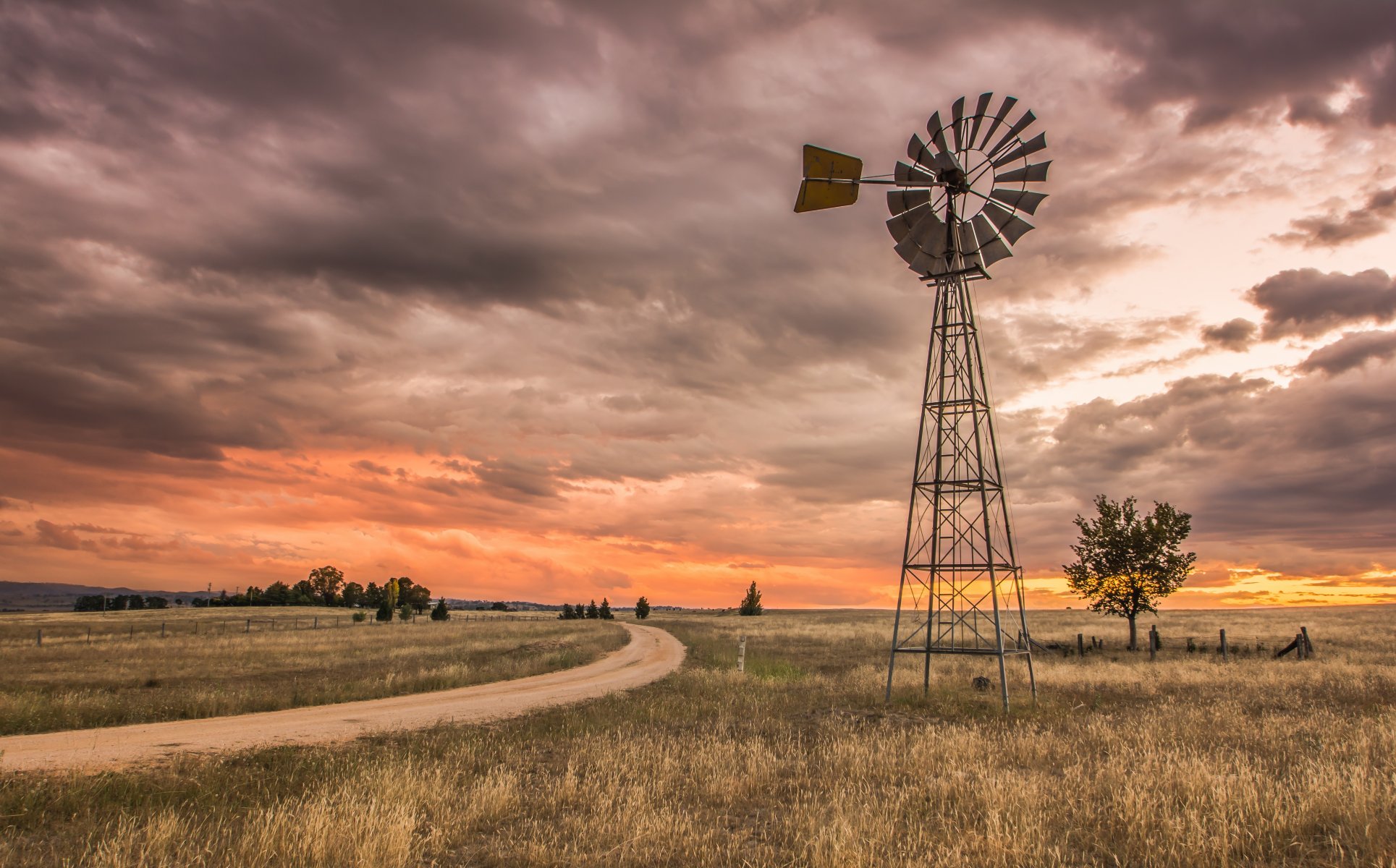 pinning wheel pays australie o connell rd brewongle nouvelle-galles du sud australie moulin à vent paysage