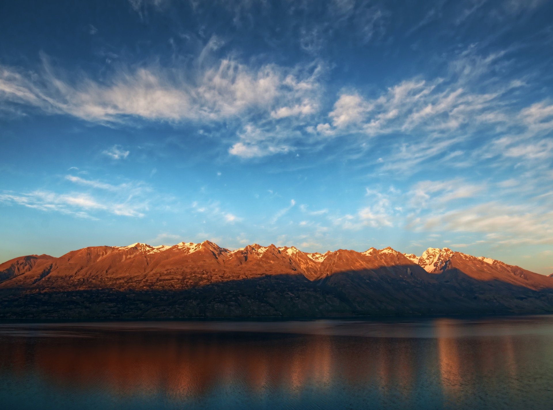 montagne mare acqua cielo nuvole tramonto