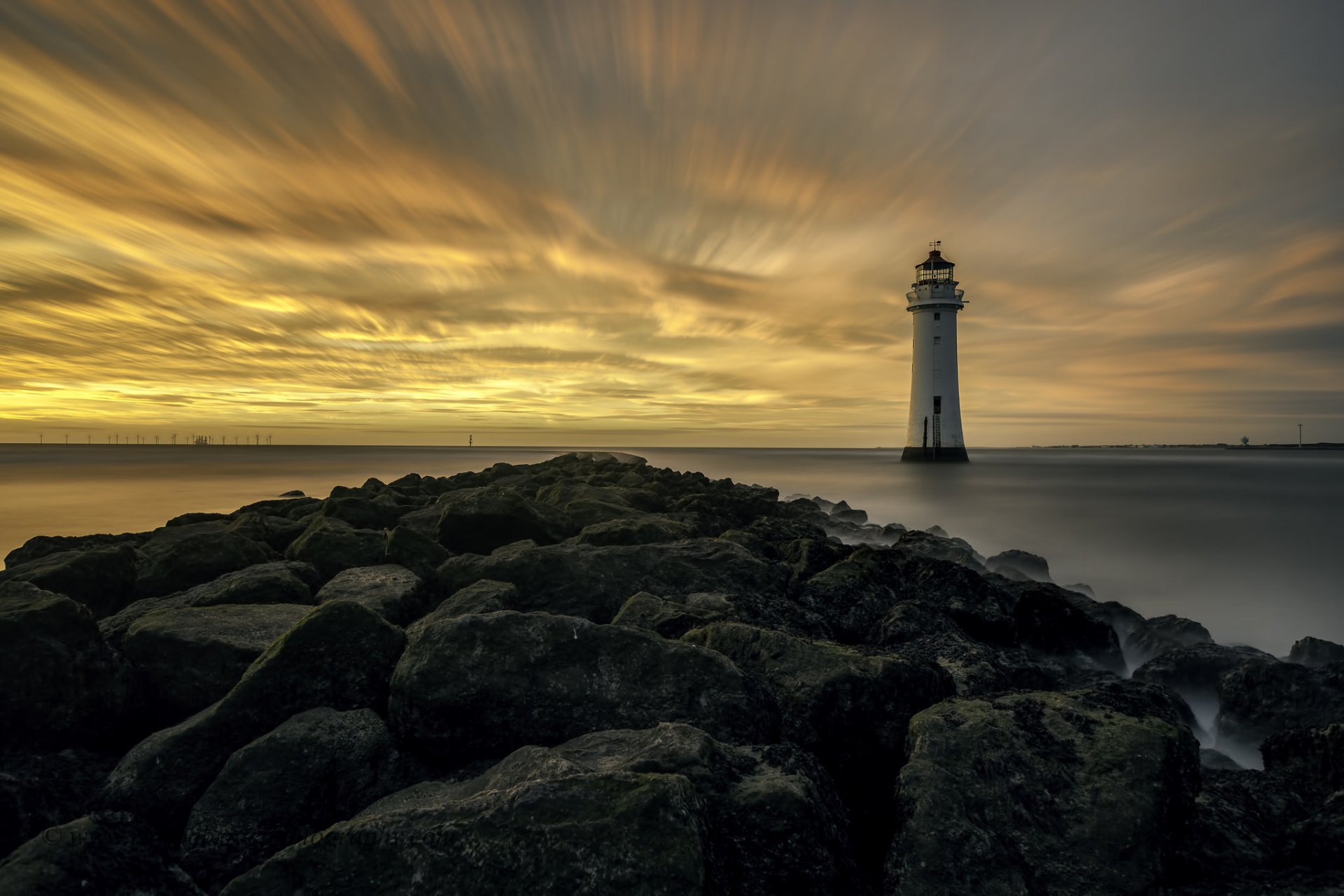 ea lighthouse sunset