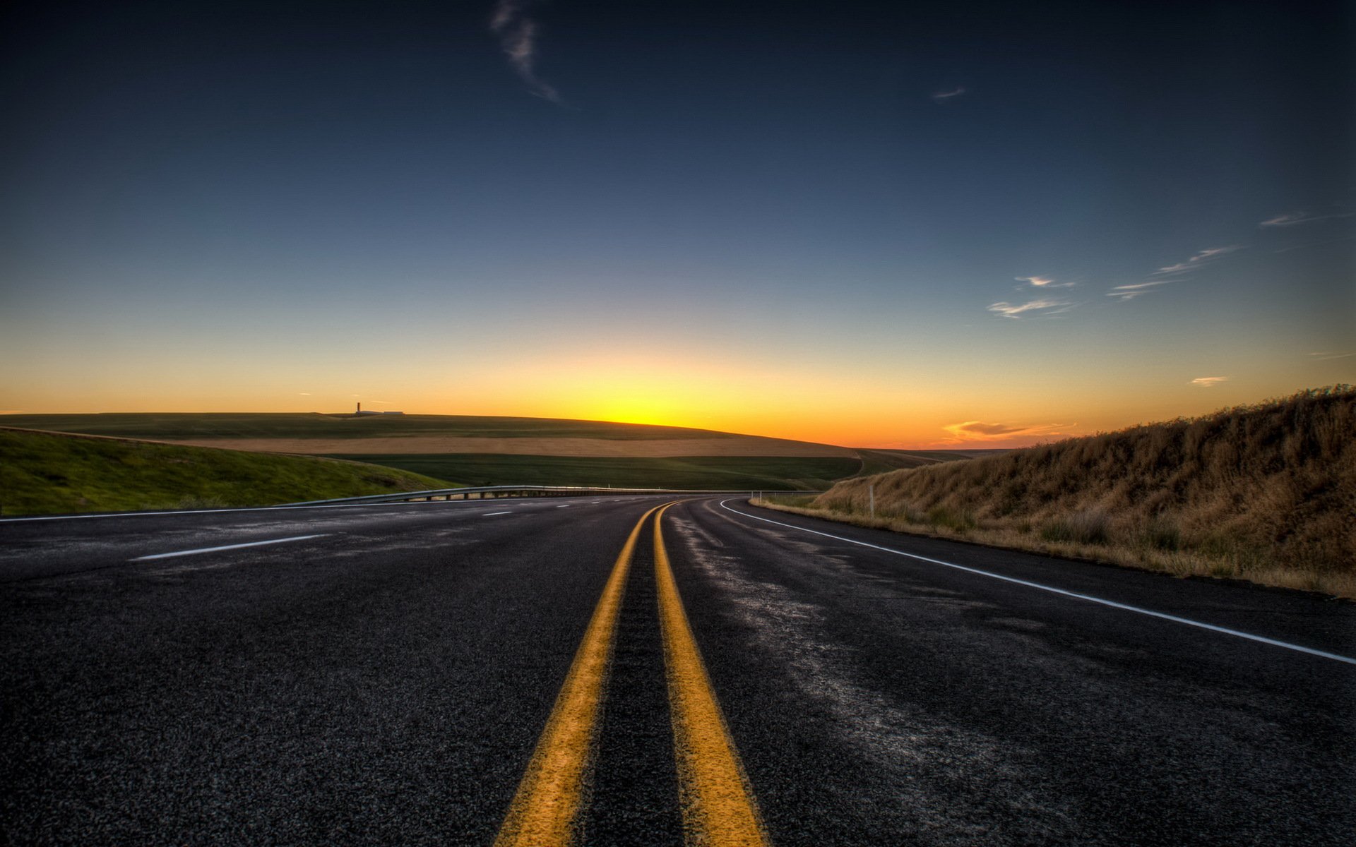 morning road landscape