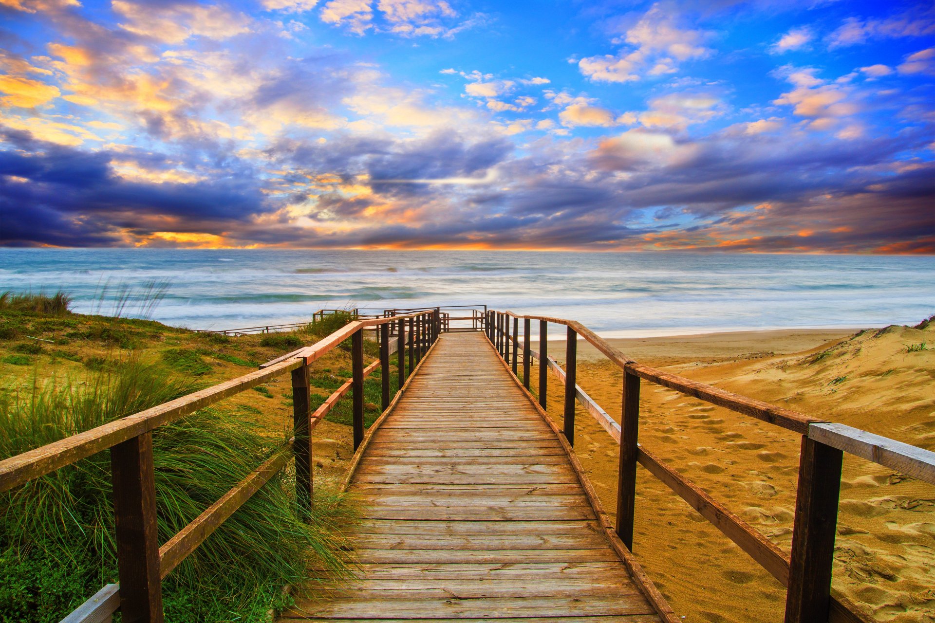 nature paysage ciel coucher de soleil plage mer océan soleil sable aube