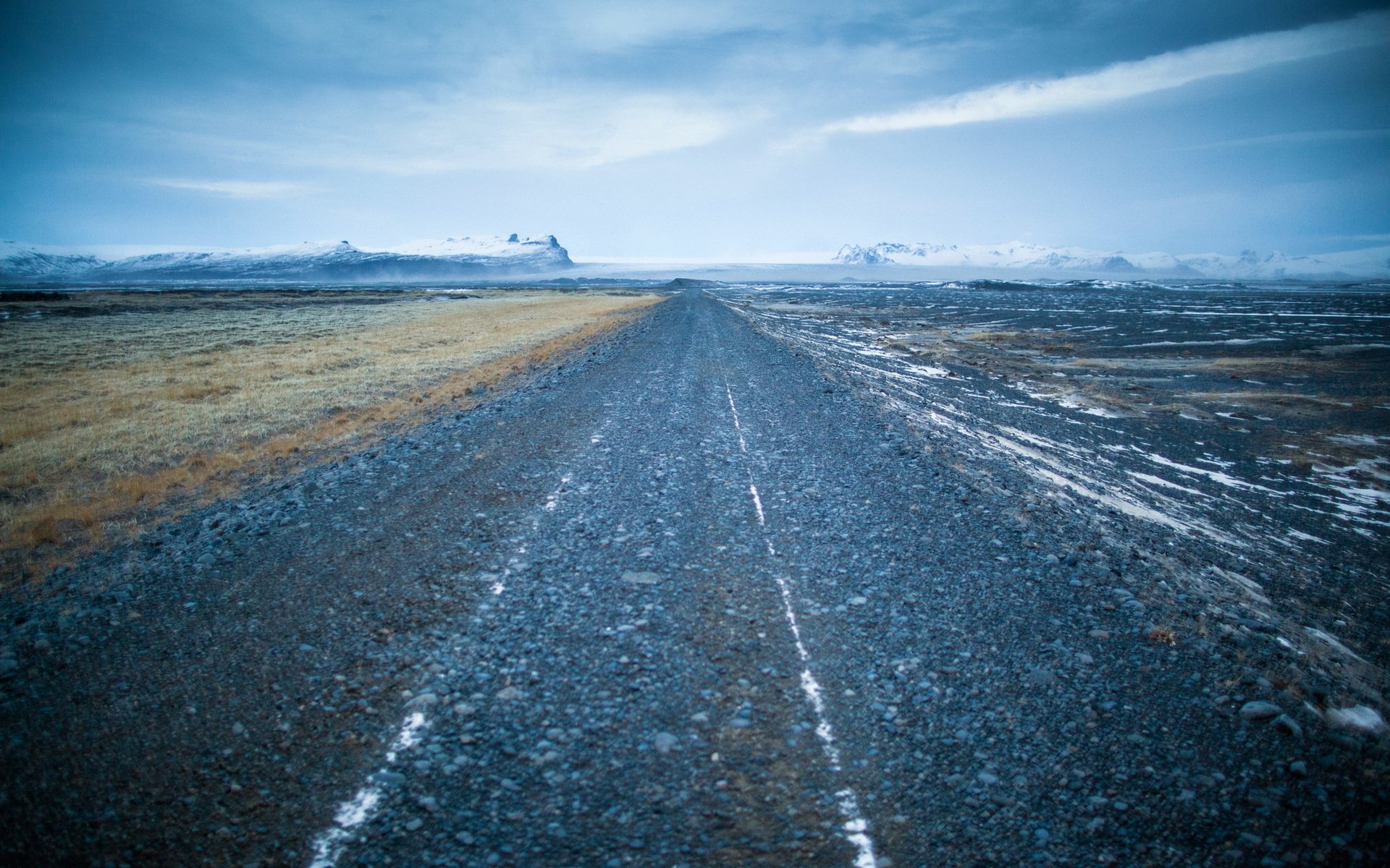 road the field landscape