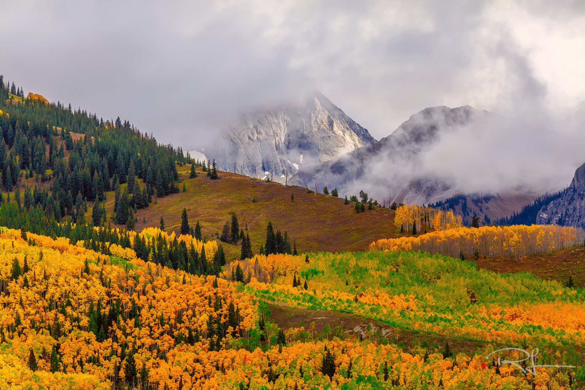 usa colorado capitol peak mountain mgła las jesień