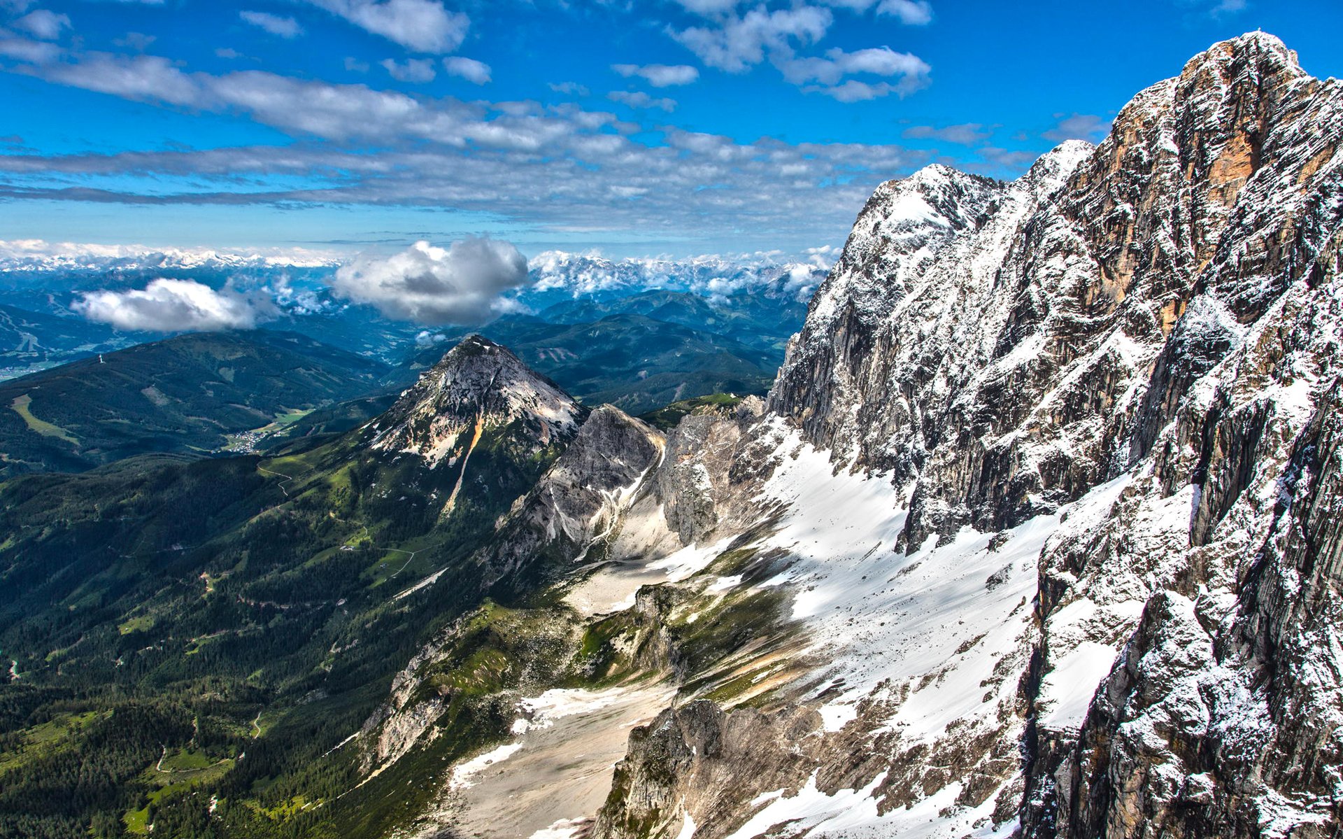 ciel nuages montagnes alpes autriche sommet neige