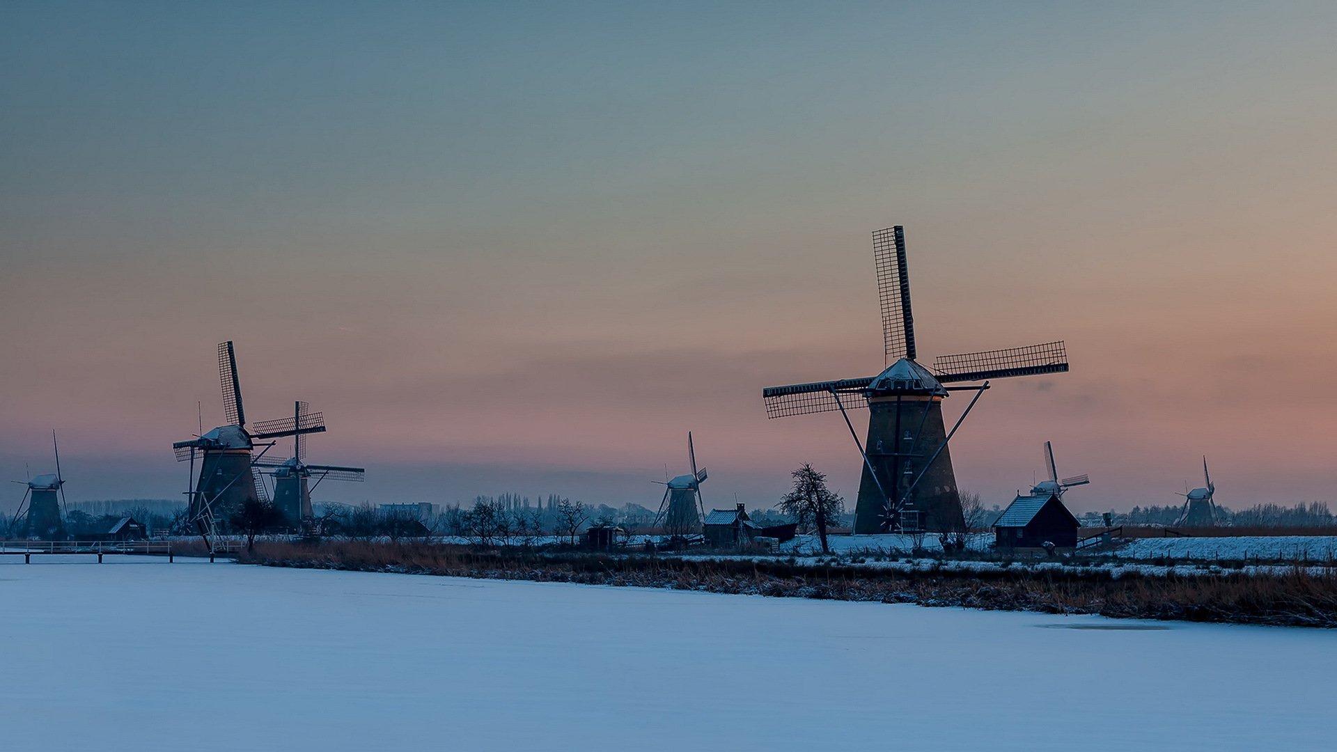 coucher de soleil hiver moulins