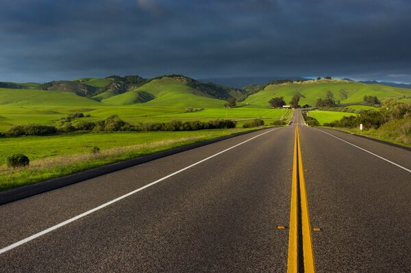 Hermosa vista de California en el camino