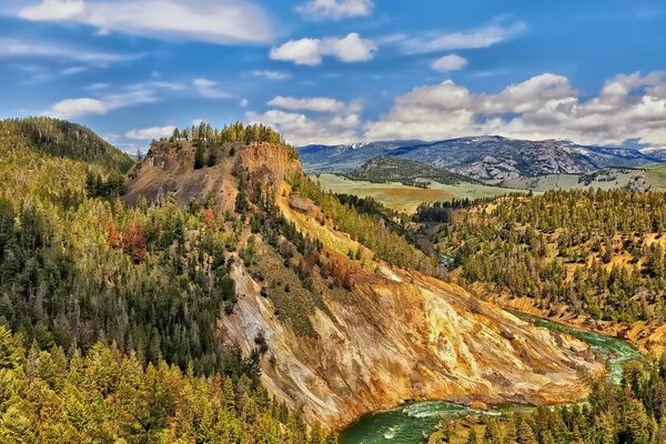 Berglandschaft Wolken Himmel Herbstfarben Natur