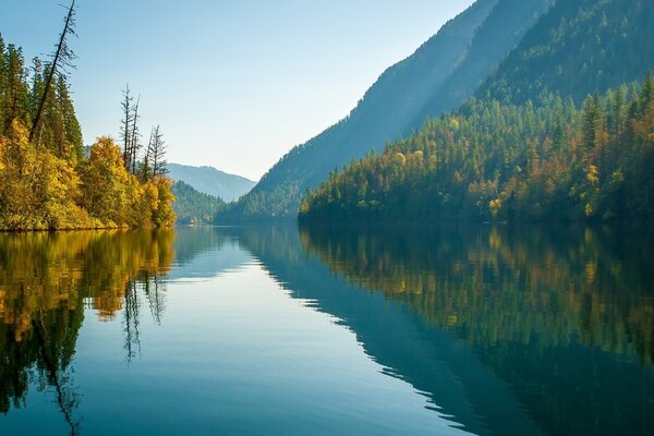 Lsenniy landscape of a mountain lake