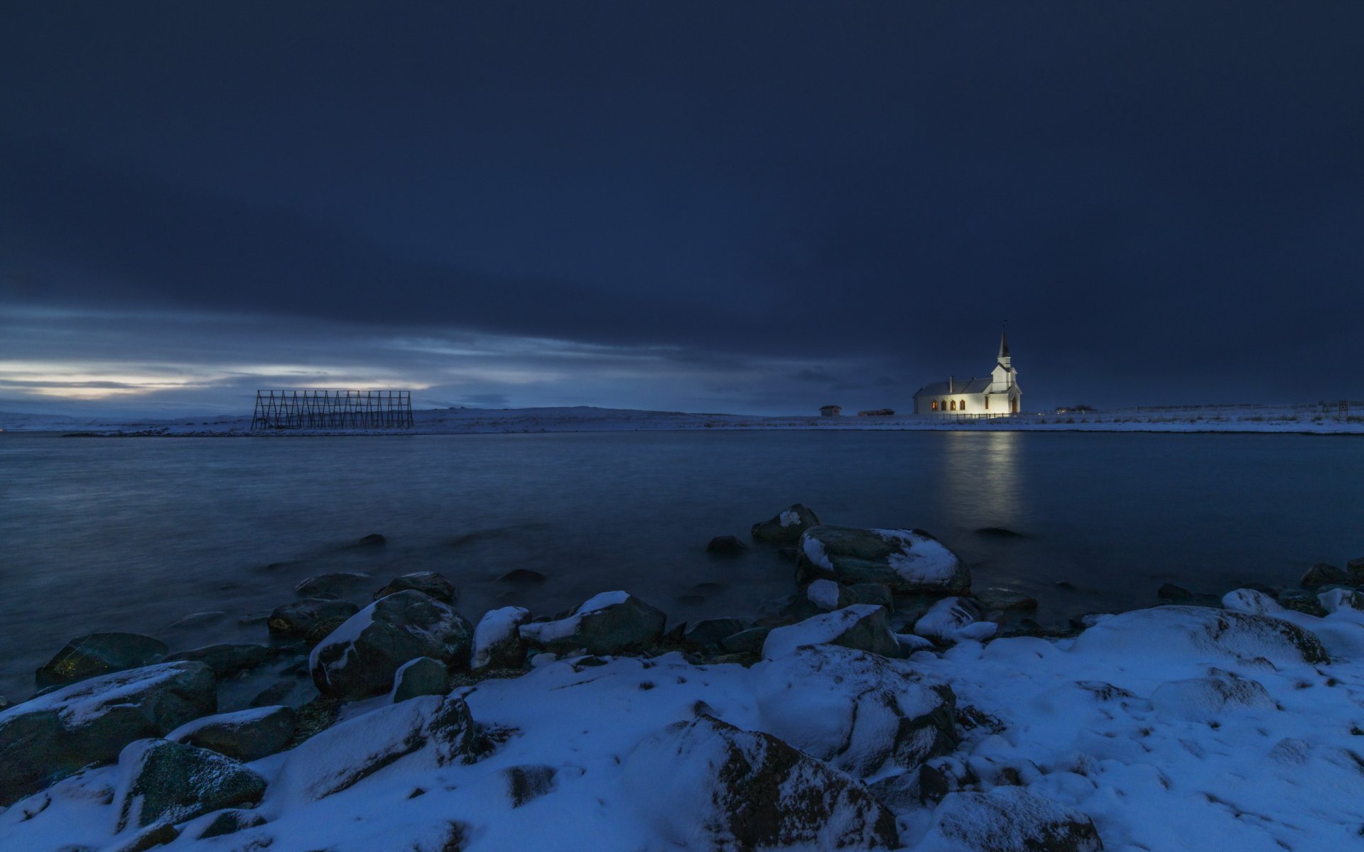 nesseby church winter norway