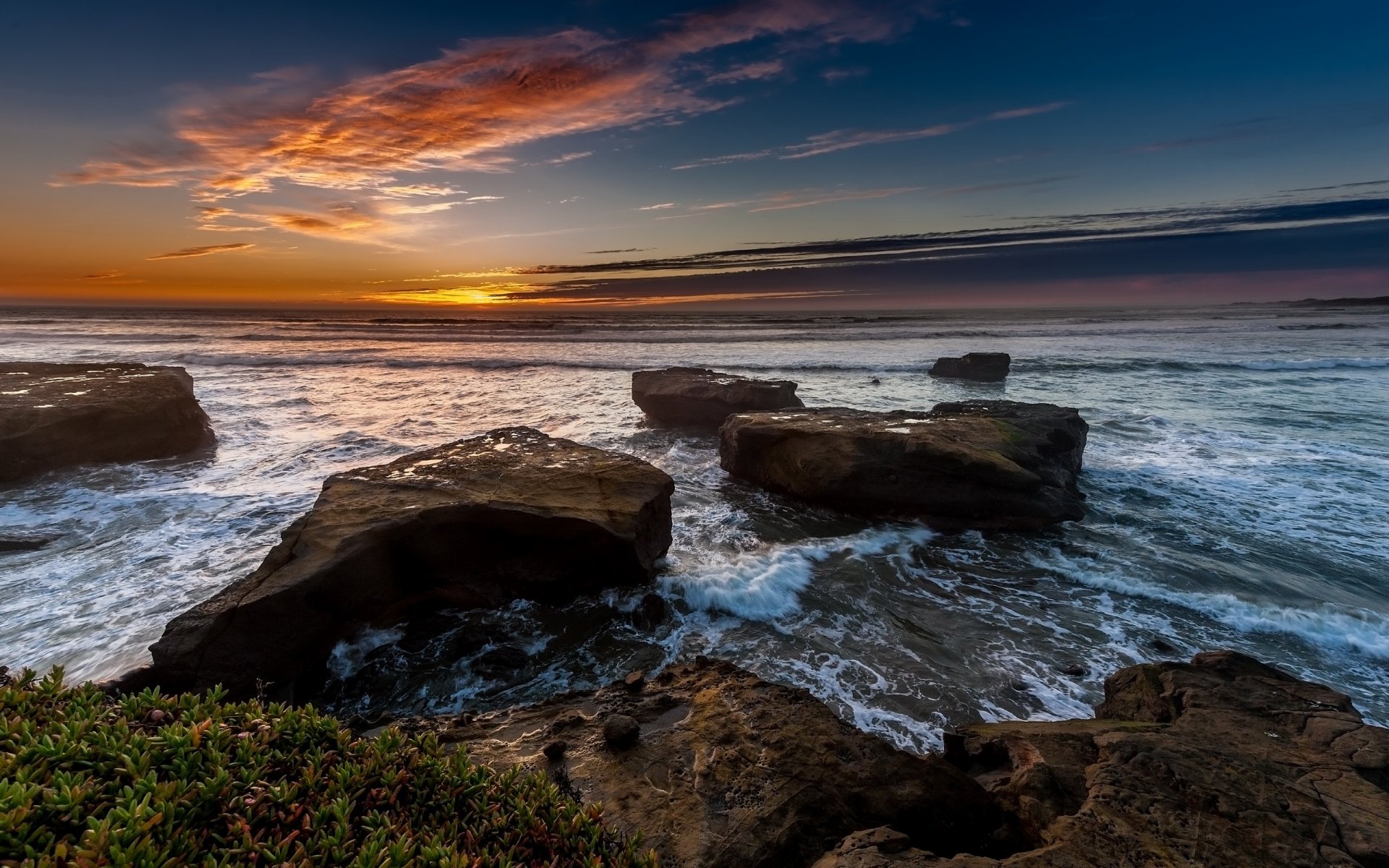 sonnenuntergang meer landschaft