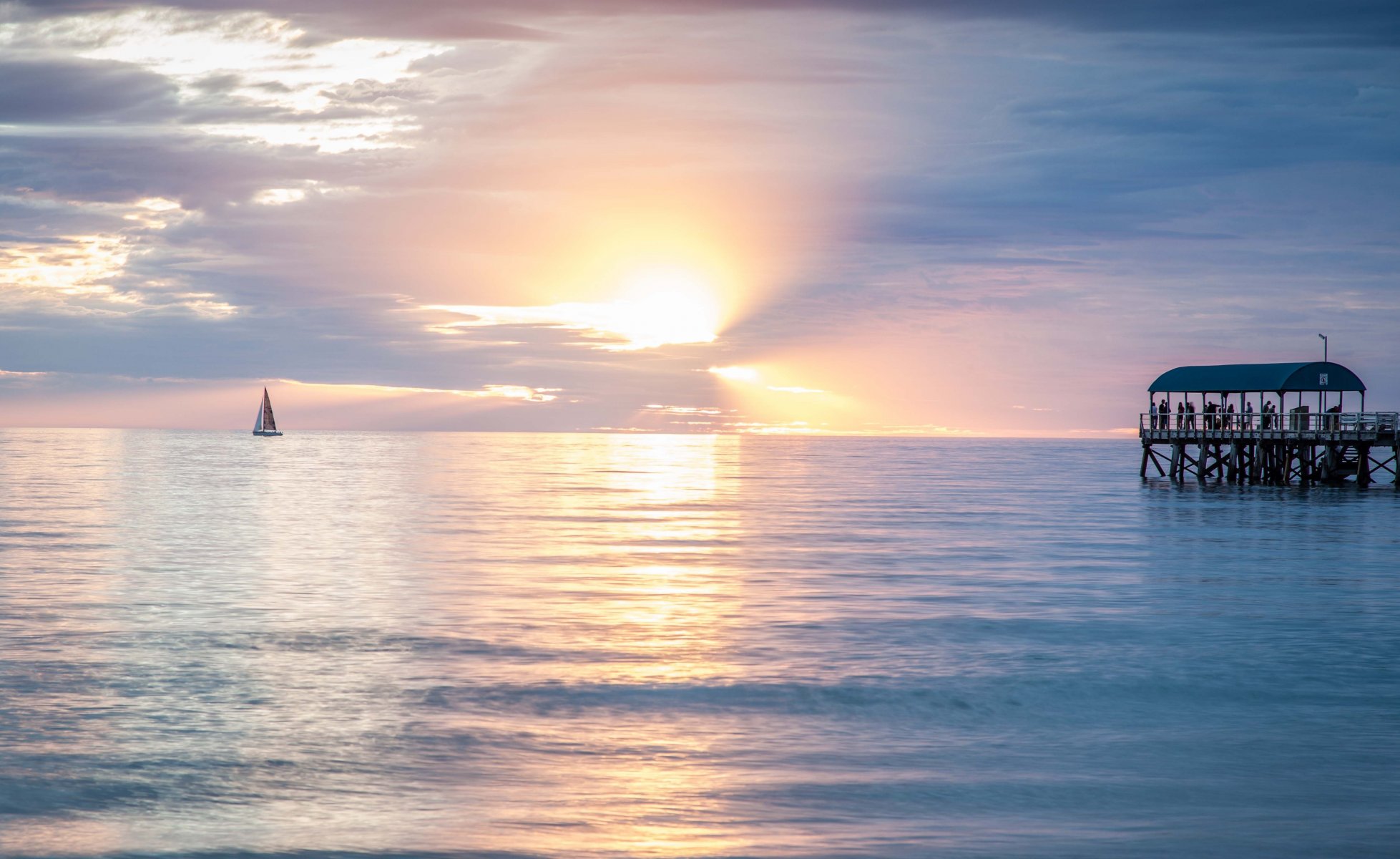 wieczór jacht przystań ocean