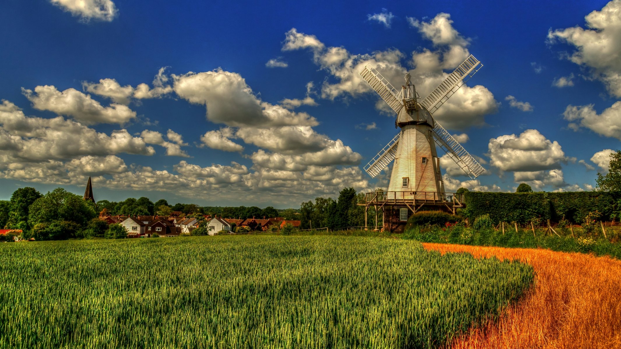 untere mühle woodchurch kent england woodchurch mühle feld wolken dorf