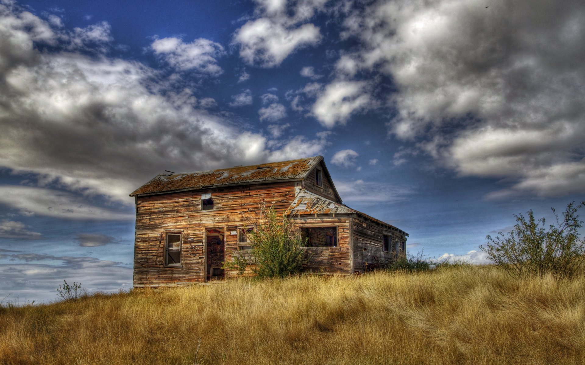 haus feld himmel landschaft hdr