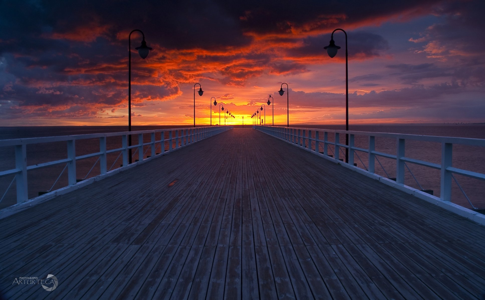 poland baltic sea pier night