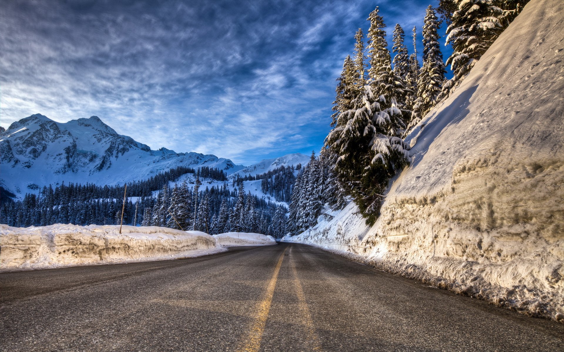 straße schnee winter landschaft