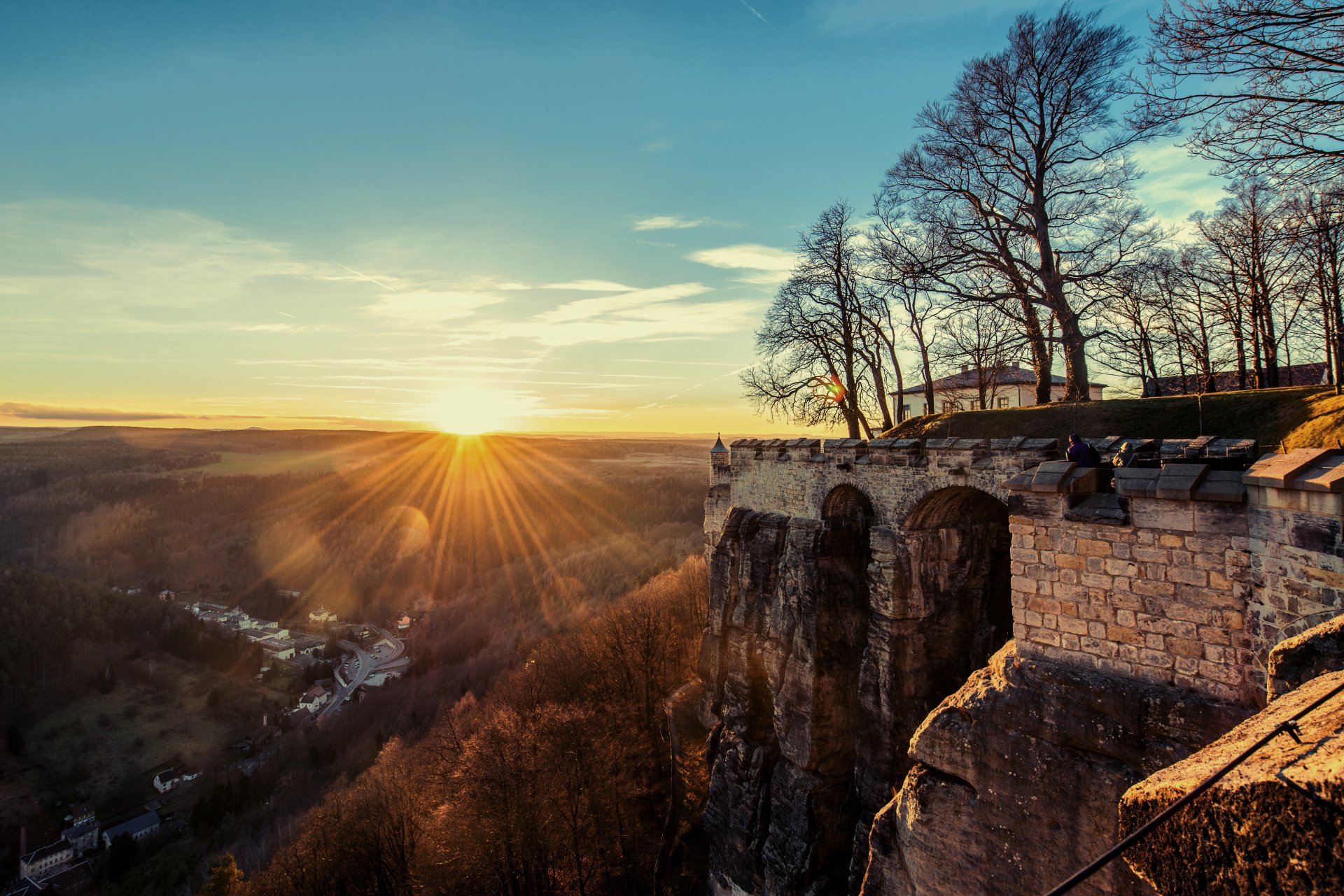 unset trees königstein fortress königstein germany koenigstein fortress koenigstein